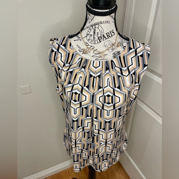 Calvin Klein Geometric Patterned Women's Top Size Large - Picture 1 of 9